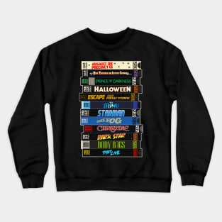 John Carpenter VHS Movies Stack Crewneck Sweatshirt